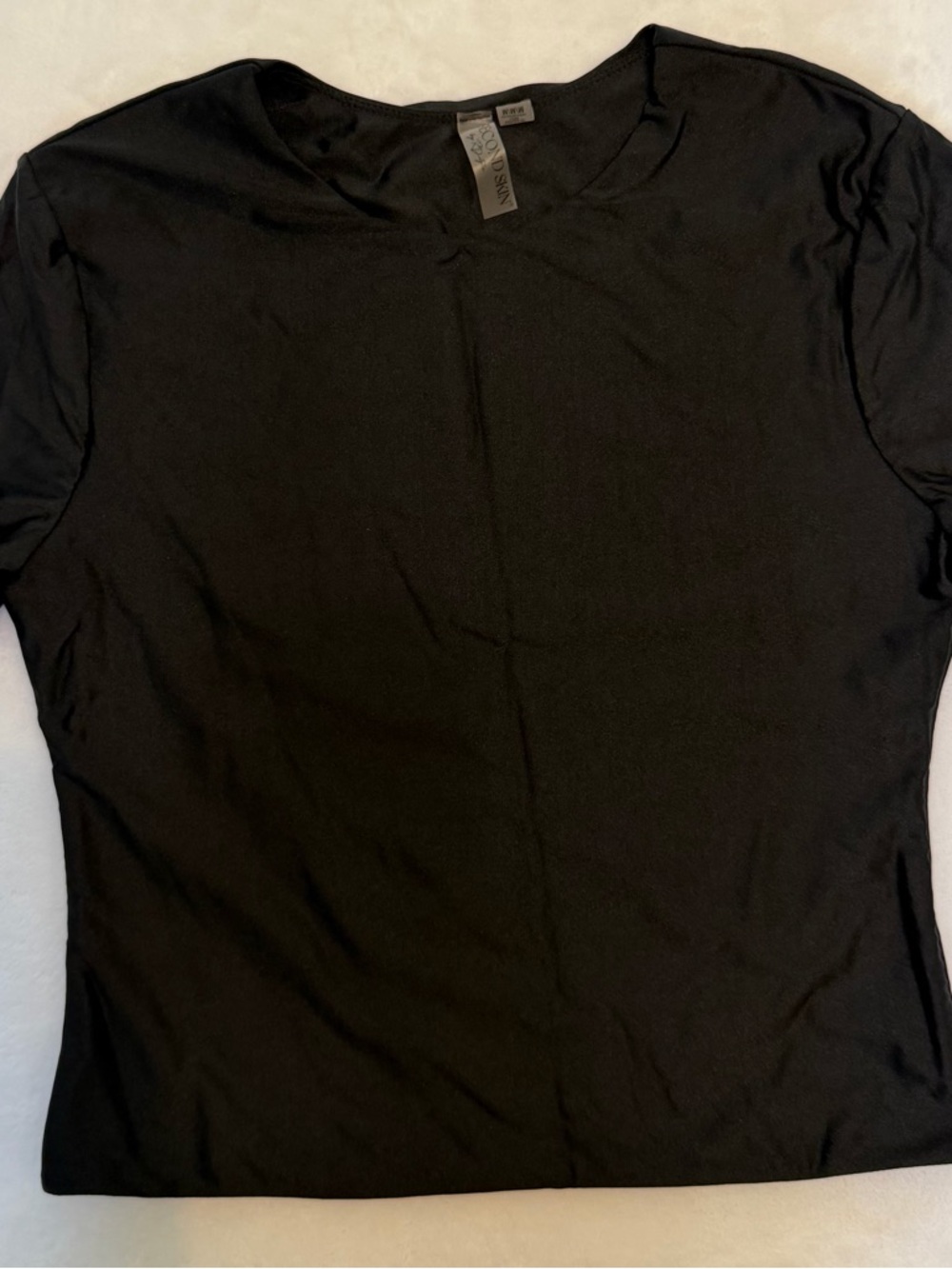 Second Skin Short Sleeve Crew Neck Top - Black, Size M - Picture 5 of 9